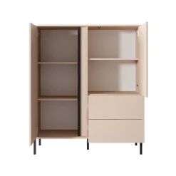 Garnero Arredamenti Credenza Alta-Credenza alta 103x123h cm 2 ante 2 cassetti beige Melly