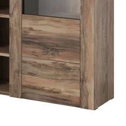 Garnero Arredamenti Credenza Alta-Credenza alta 155x130h cm 2 ante noce rovere grigio Paloma 2 Noce - Grigio