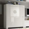 Garnero Arredamenti Credenza Alta|Credenze Moderne-Credenza alta 119x140h cm 4 ante moderna bianco lucido Essential