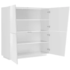 Garnero Arredamenti Credenza Alta-Credenza alta 120x126h cm 4 ante Candia Gihome® Bianco Lucido