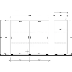 Garnero Arredamenti Credenza Alta-Credenza alta 121x111h cm 2 ante samoa con serigrafia Paradise Rovere