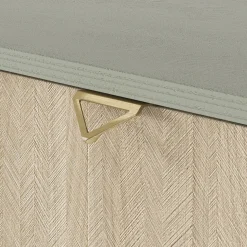 Garnero Arredamenti Credenza Alta-Credenza alta 80x160h cm 2 ante verde salvia rovere Myrta Rovere - Verde salvia