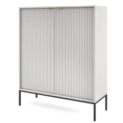 Garnero Arredamenti Credenza Alta|Credenze Moderne-Credenza alta 104x125h cm 2 ante soggiorno Alisa Grigio