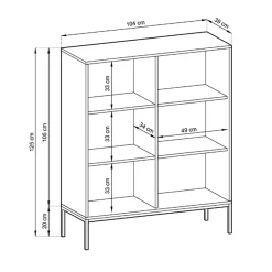 Garnero Arredamenti Credenza Alta|Credenze Moderne-Credenza alta 104x125h cm 2 ante soggiorno Alisa Grigio