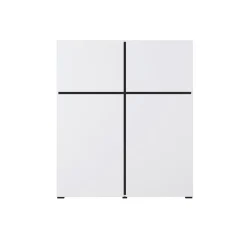 Garnero Arredamenti Credenza Alta|Credenze Moderne-Credenza alta 120x140h cm 4 ante moderna nero Lolla Bianco Opaco