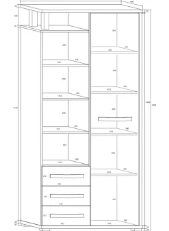 Garnero Arredamenti Credenza Alta|Credenze Moderne-Credenza alta 90x198h cm bianco opaco nero lucido Lexy