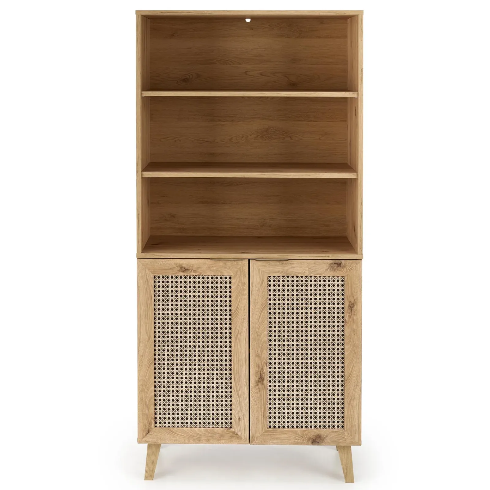 Garnero Arredamenti Credenza Alta-Credenza alta 80x173h cm con libreria 2 ante 3 vani moderna rovere Sombra