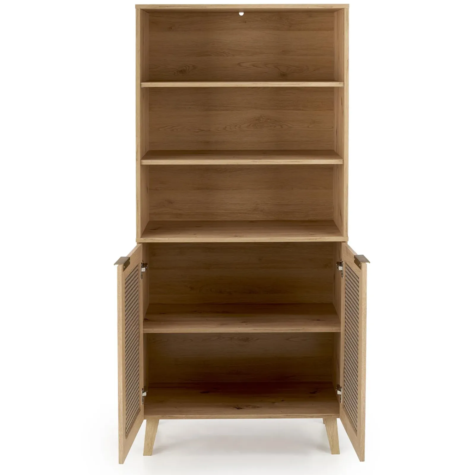 Garnero Arredamenti Credenza Alta-Credenza alta 80x173h cm con libreria 2 ante 3 vani moderna rovere Sombra