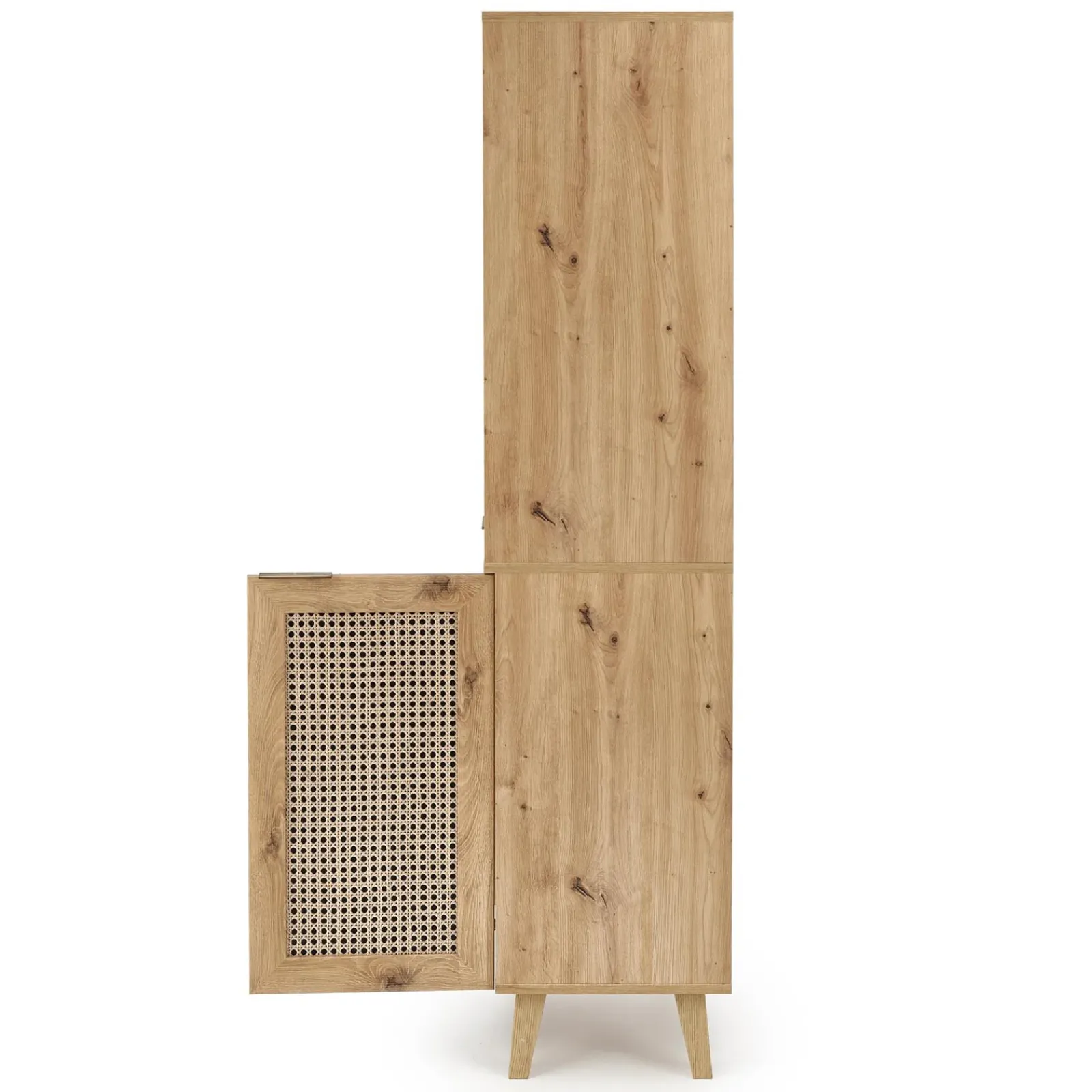 Garnero Arredamenti Credenza Alta-Credenza alta 80x173h cm con libreria 2 ante 3 vani moderna rovere Sombra