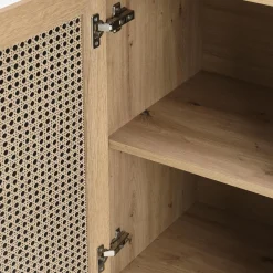 Garnero Arredamenti Credenza Alta-Credenza alta 80x173h cm con libreria 2 ante 3 vani moderna rovere Sombra