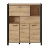 Garnero Arredamenti Credenze Moderne-Credenza alta 120x140h cm moderna quercia nero opaco Neive