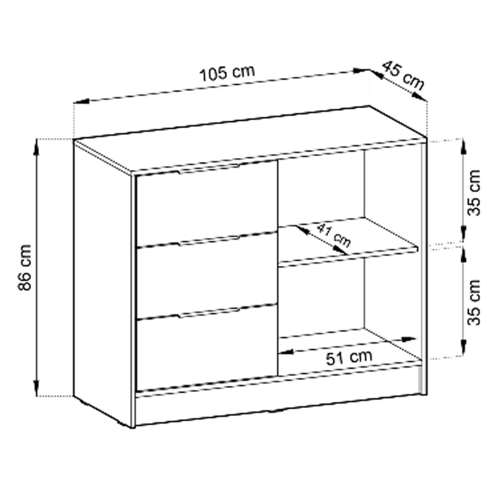 Garnero Arredamenti Credenze Moderne|Madie Moderne-Credenza moderna 105x86h cm 3 cassetti cashmere Miller Beige