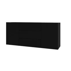 Garnero Arredamenti Credenze Moderne|Madie Moderne-Credenza sospesa 140x63h cm moderna nero Fusion Nero Opaco
