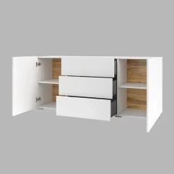 Garnero Arredamenti Credenze Moderne|Madie Moderne-Credenza sospesa 140x63h cm moderna bianca Fusion Bianco Opaco
