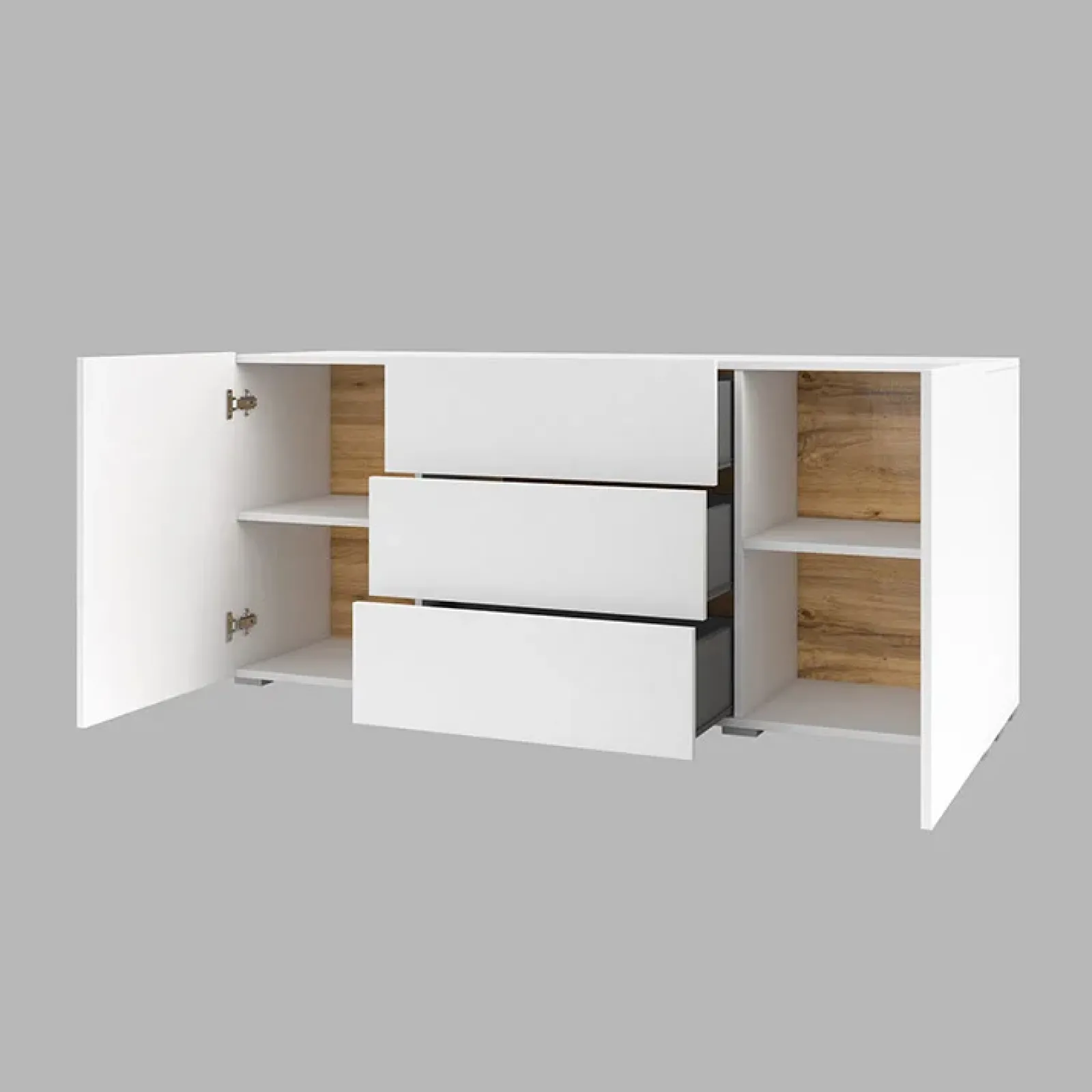 Garnero Arredamenti Credenze Moderne|Madie Moderne-Credenza sospesa 140x63h cm moderna bianca Fusion Bianco Opaco