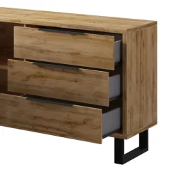 Garnero Arredamenti Credenze Moderne|Madie Moderne-Credenza 144x83h cm 1 anta 3 cassetti moderna quercia nero Petra