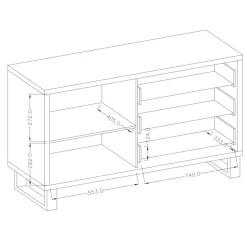 Garnero Arredamenti Credenze Moderne|Madie Moderne-Credenza 144x83h cm 1 anta 3 cassetti moderna quercia nero Petra