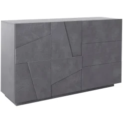 Garnero Arredamenti Credenze Moderne|Madie Moderne-Credenza 143x86h cm 2 ante 3 cassetti moderna Zenzero Gihome® Ossido
