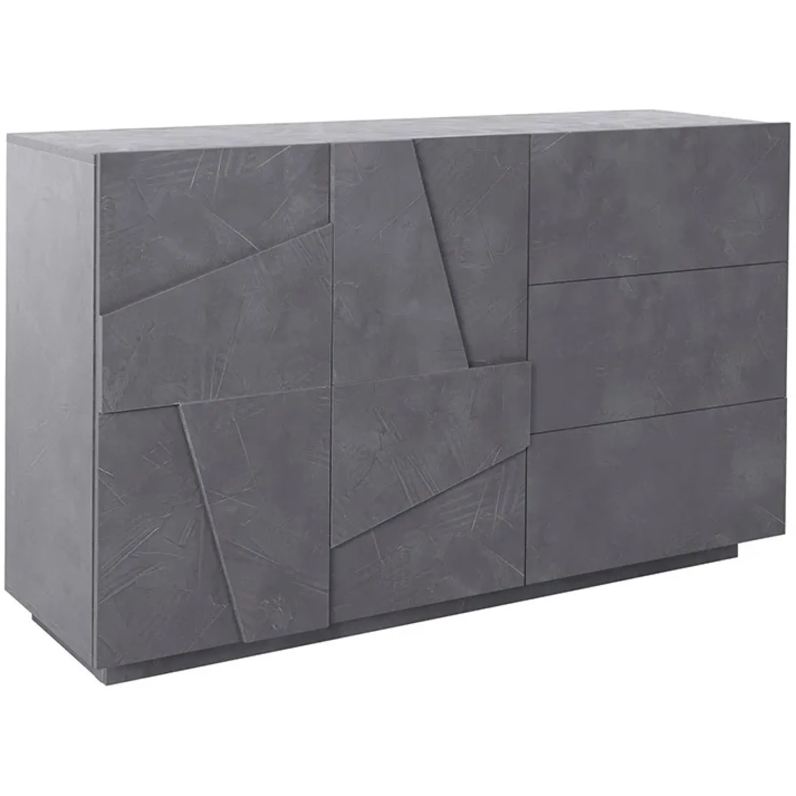 Garnero Arredamenti Credenze Moderne|Madie Moderne-Credenza 143x86h cm 2 ante 3 cassetti moderna Zenzero Gihome® Ossido