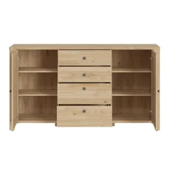 Garnero Arredamenti Credenze Moderne-Credenza 164x91h cm 2 ante 4 cassetti moderna rovere naturale Astoria