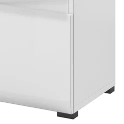 Garnero Arredamenti Credenze Moderne|Madie Moderne-Credenza 180x103h cm 2 ante 3 cassetti con vetrinetta moderna bianco opaco e lucido Maiorca Bianco Lucido
