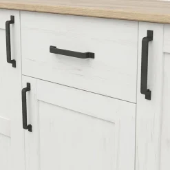 Garnero Arredamenti Credenze Moderne|Madie Moderne-Credenza 148x99h cm 3 ante 1 cassetto scandinava bianco frassinato rovere Lars