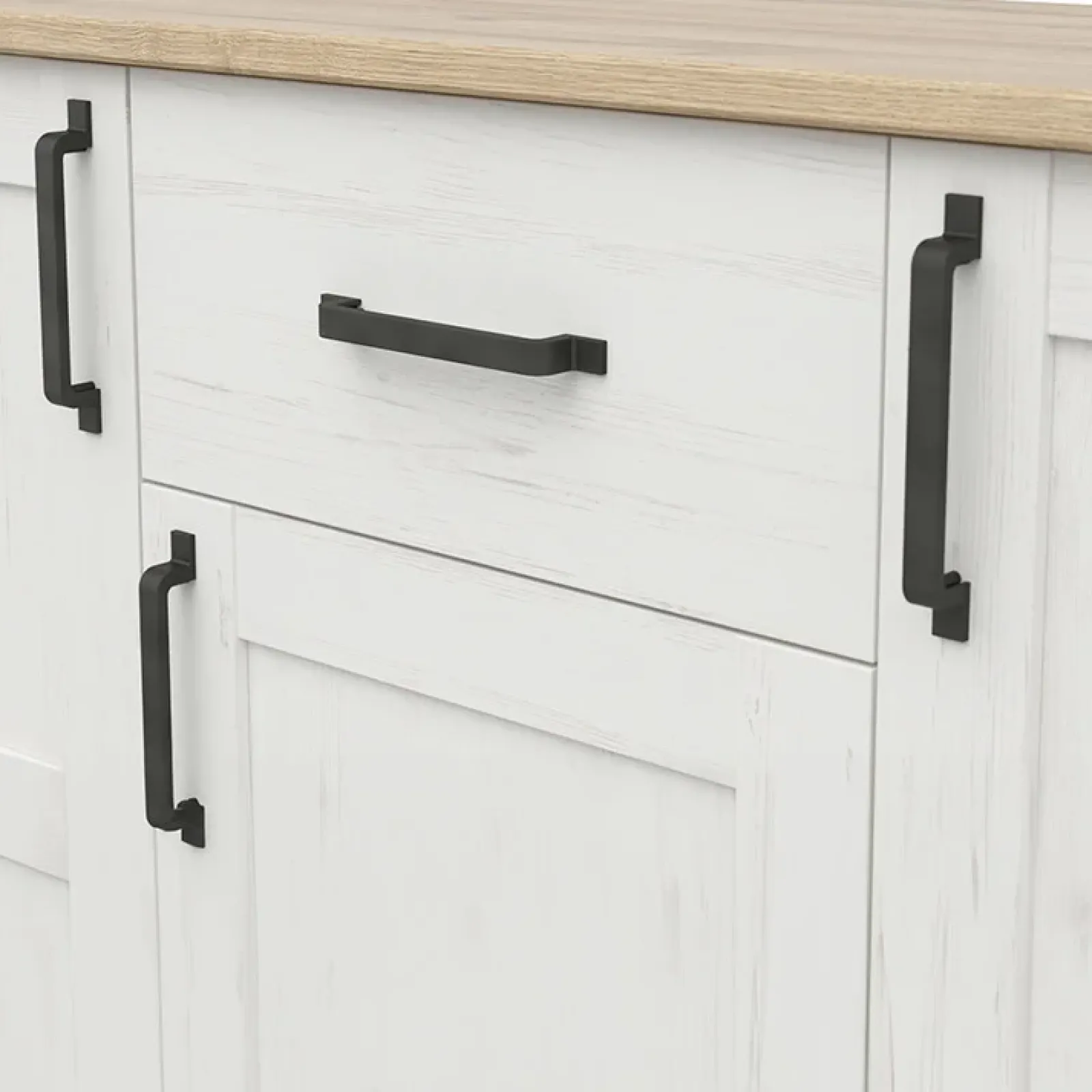 Garnero Arredamenti Credenze Moderne|Madie Moderne-Credenza 148x99h cm 3 ante 1 cassetto scandinava bianco frassinato rovere Lars