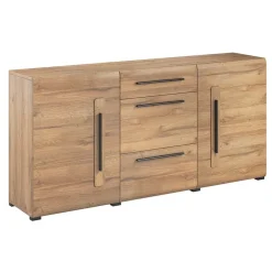 Garnero Arredamenti Credenze Moderne|Madie Moderne-Credenza 180x86h cm 2 ante 3 cassetti moderna rovere nero Maiorca