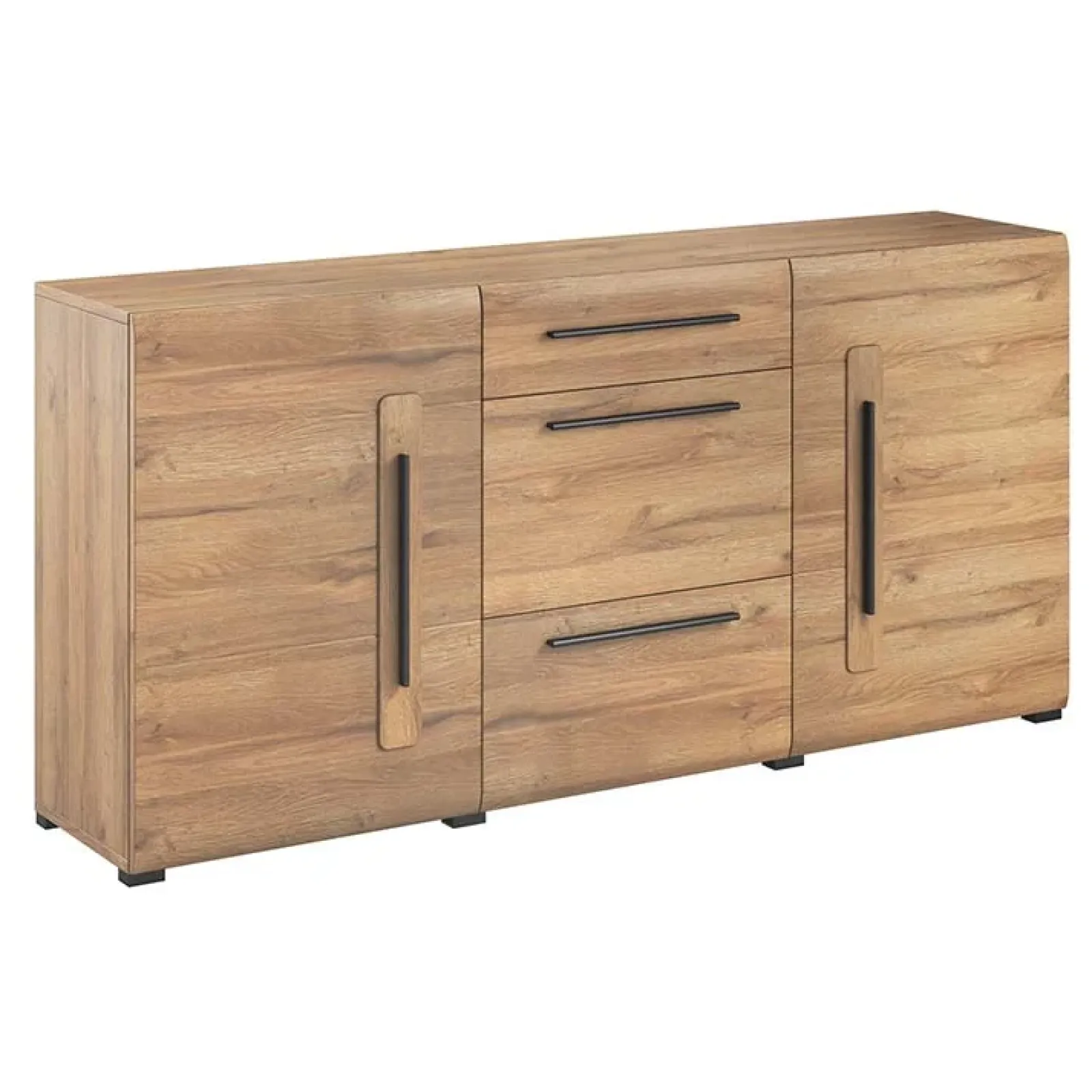 Garnero Arredamenti Credenze Moderne|Madie Moderne-Credenza 180x86h cm 2 ante 3 cassetti moderna rovere nero Maiorca