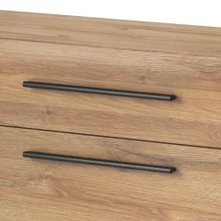 Garnero Arredamenti Credenze Moderne|Madie Moderne-Credenza 180x86h cm 2 ante 3 cassetti moderna rovere nero Maiorca