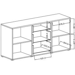 Garnero Arredamenti Credenze Moderne|Madie Moderne-Credenza 180x86h cm 2 ante 3 cassetti moderna rovere nero Maiorca