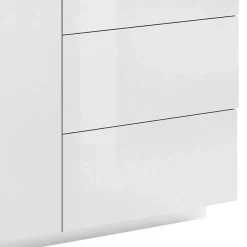 Garnero Arredamenti Credenze Moderne|Madie Moderne-Credenza 180x86h cm 2 ante 3 cassetti Candia Gihome® Bianco Lucido