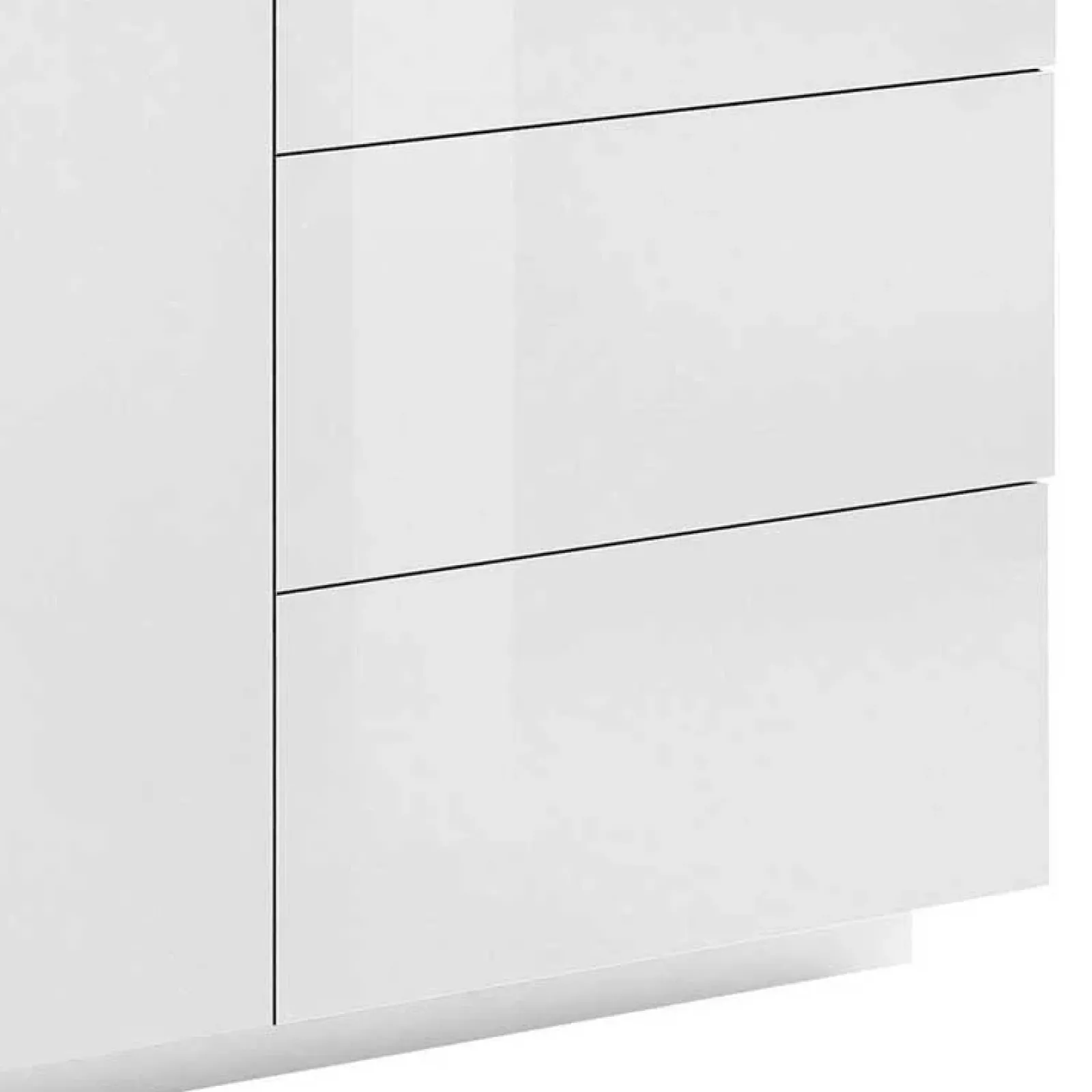 Garnero Arredamenti Credenze Moderne|Madie Moderne-Credenza 180x86h cm 2 ante 3 cassetti Candia Gihome® Bianco Lucido