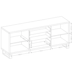 Garnero Arredamenti Credenze Moderne|Madie Moderne-Credenza 201x83h cm 2 ante 3 cassetti  moderna quercia metallo nero Petra