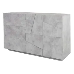 Garnero Arredamenti Credenze Moderne|Madie Moderne-Credenza 143x86h cm 2 ante 3 cassetti moderna Zenzero Gihome® Cemento