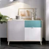Garnero Arredamenti Credenze Moderne|Madie Moderne-Credenza 105x75h cm 2 ante 1 cassetto rovere grigio bianco petrolio Dominic