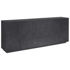 Garnero Arredamenti Credenze Moderne|Madie Moderne-Credenza 220x86h cm 4 ante 3 cassetti moderna Candia Gihome® Ossido