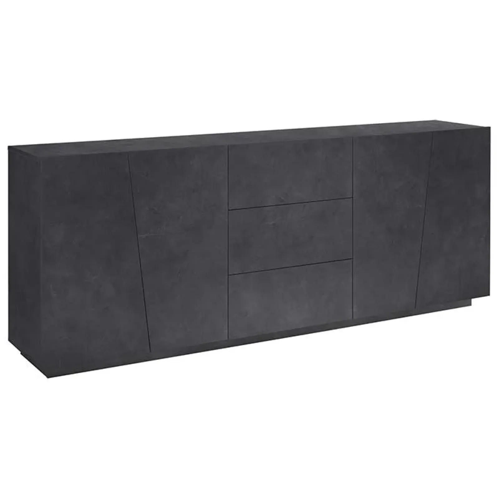 Garnero Arredamenti Credenze Moderne|Madie Moderne-Credenza 220x86h cm 4 ante 3 cassetti moderna Candia Gihome® Ossido