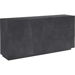 Garnero Arredamenti Credenze Moderne|Madie Moderne-Credenza 180x86h cm 2 ante 3 cassetti Candia 180 Gihome ® Ossido