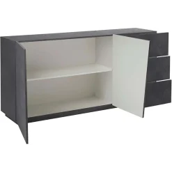 Garnero Arredamenti Credenze Moderne|Madie Moderne-Credenza 180x86h cm 2 ante 3 cassetti Candia 180 Gihome ® Ossido