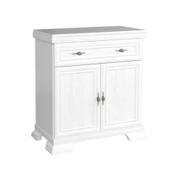 Garnero Arredamenti Comò|Comò-Credenza 88x97h cm 2 ante 1 cassetto shabby Kelly Bianco Frassinato