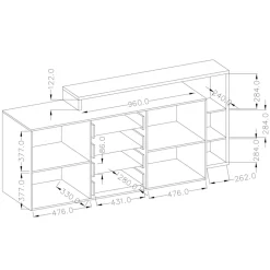 Garnero Arredamenti Credenze Moderne|Madie Moderne-Credenza 180x97h cm 2 ante 4 cassetti moderna antracite spatolato noce Megan Gihome® Noce - Antracite