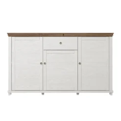 Garnero Arredamenti Credenze Moderne|Madie Moderne-Credenza 160x93h cm 3 ante moderna rovere Texel Bianco Frassinato