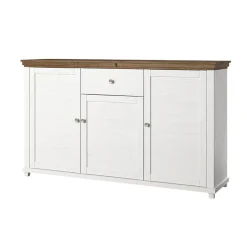 Garnero Arredamenti Credenze Moderne|Madie Moderne-Credenza 160x93h cm 3 ante moderna rovere Texel Bianco Frassinato