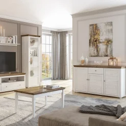 Garnero Arredamenti Credenze Moderne|Madie Moderne-Credenza 160x93h cm 3 ante moderna rovere Texel Bianco Frassinato