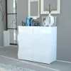 Garnero Arredamenti Credenze Moderne|Madie Moderne-Credenza 90x81h cm 2 ante moderna bianco lucido Sea Gihome®