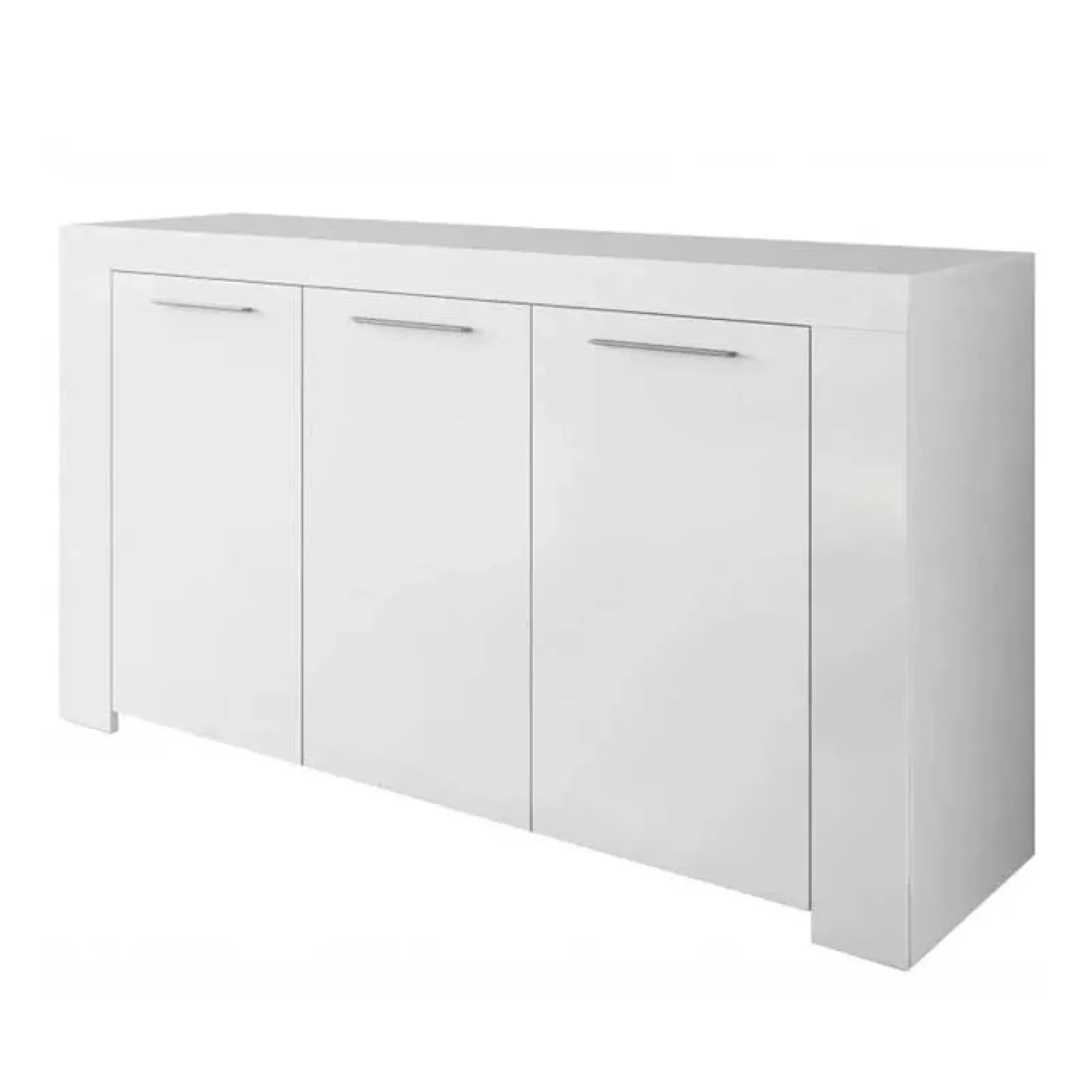 Garnero Arredamenti Credenze Moderne|Madie Moderne-Credenza 144x80h cm 3 ante moderna soggiorno bianco opaco Creta
