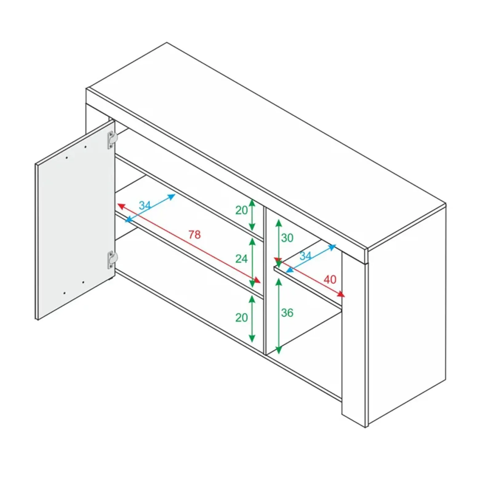 Garnero Arredamenti Credenze Moderne|Madie Moderne-Credenza 144x80h cm 3 ante moderna soggiorno bianco opaco Creta