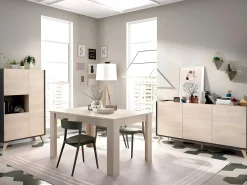 Garnero Arredamenti Credenze Moderne|Madie Moderne-Credenza 155x75h cm 3 ante moderna ante rovere grafite Elmer Rovere - Grafite