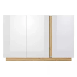 Garnero Arredamenti Credenze Moderne|Madie Moderne-Credenza 138x91h cm 3 ante moderna soggiorno bianco rovere Noa Gihome®